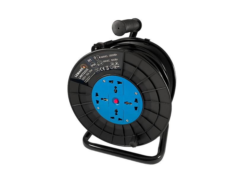 Удлинитель на катушке Lemanso LMK72016 30 м 4 универсальных розетки 16А 800-3000Вт