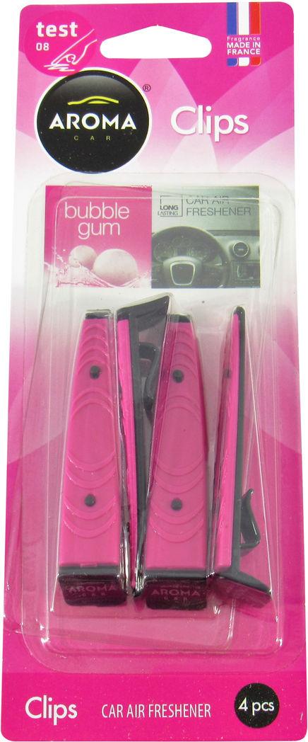 Ароматизатор для авто Aroma Car Clips Bubble Gum на дефлектор сухой 5 мл (0392770)