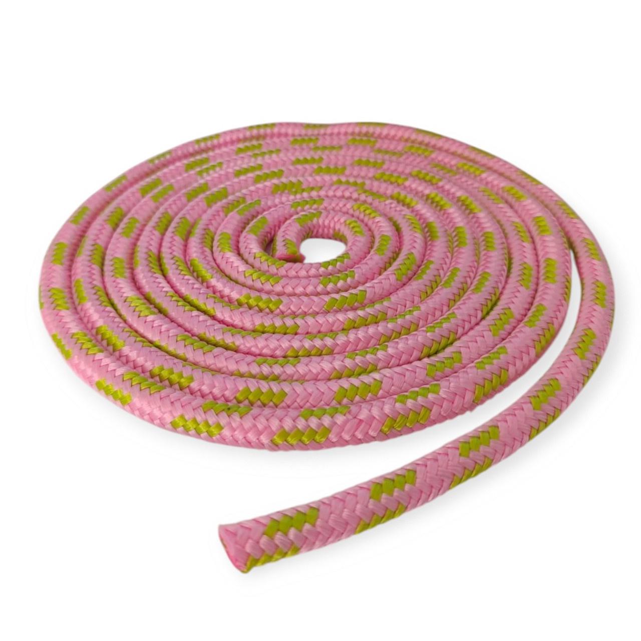 Скакалка гімнастична RollerUA 3 м Рожево-салатовий