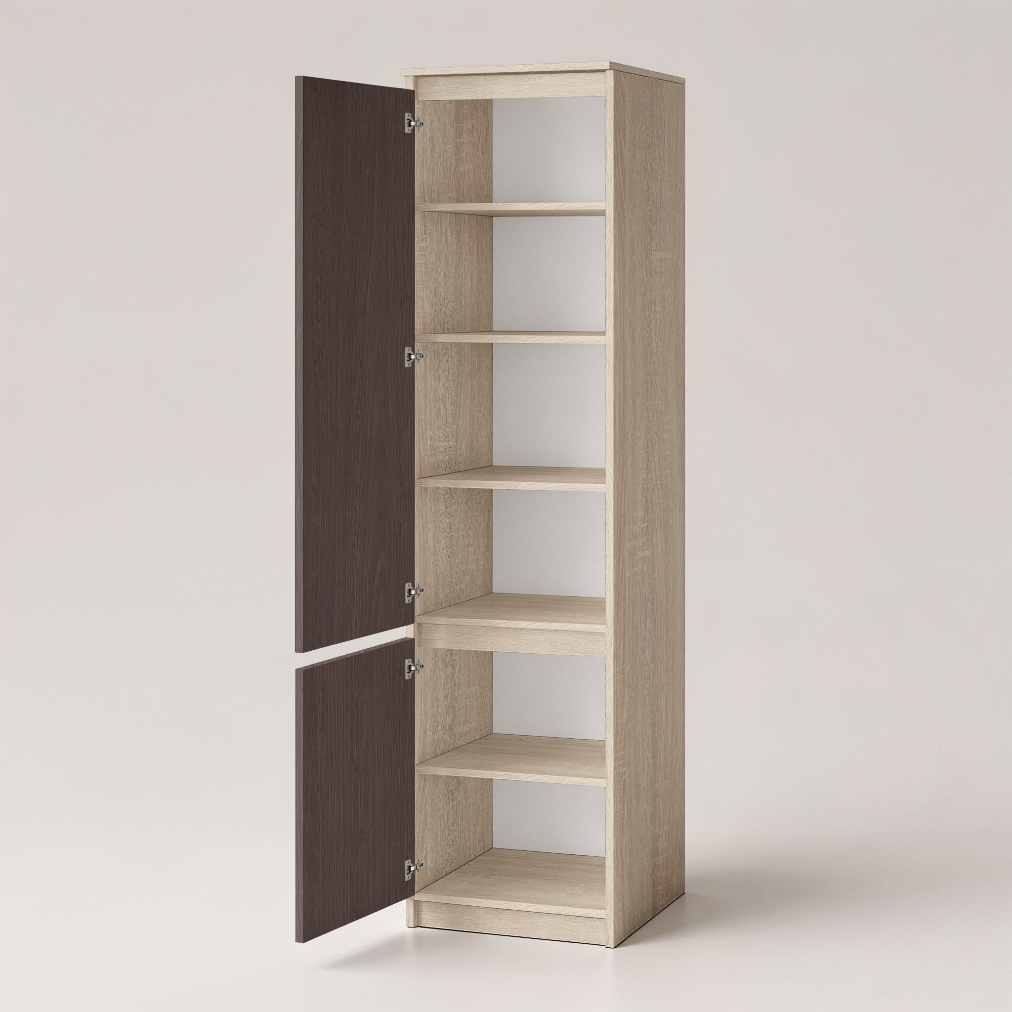 Шкаф-пенал с полками T-217 500х498х2117 мм Дуб Сонома/Венге Магия - фото 2 Шкаф-пенал с полками T-217 500х498х2117 мм Дуб Сонома/Венге Магия - фото 2