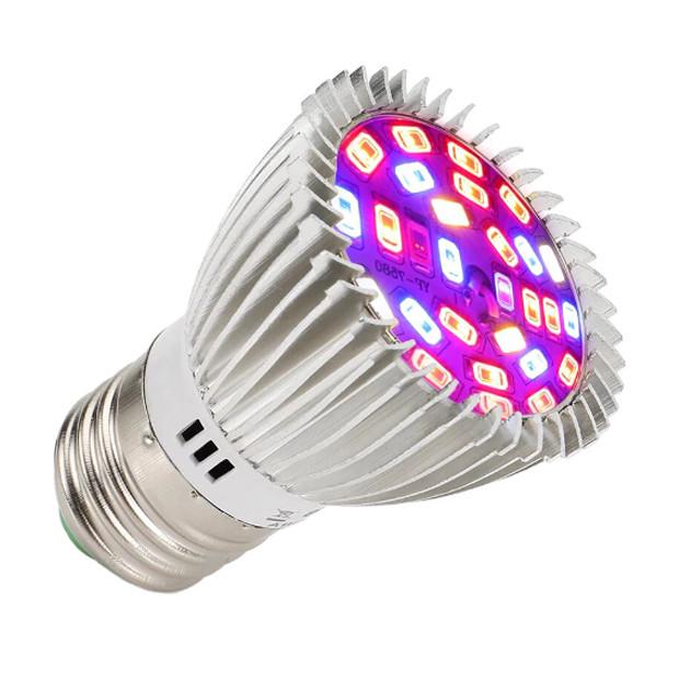 Фитолампа для растений светодиодная UKC E27 28 LED 8 Вт (015715) - фото 2