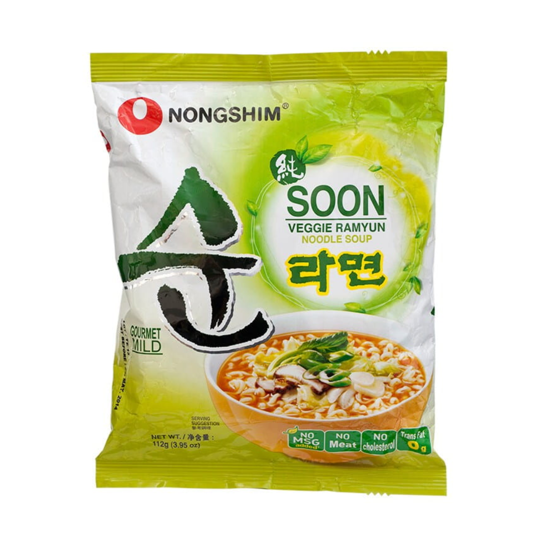 Локшина-суп корейська Nongshim Soon Veggie Ramyun вегетаріанська зі смаком овочів 112 г (8801043022705)