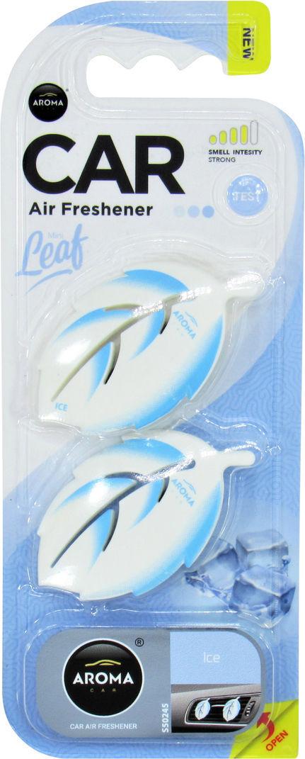 Ароматизатор для авто Aroma Car Leaf 3d Mini Ice на дефлектор твердый (0302009) Ароматизатор для авто Aroma Car Leaf 3d Mini Ice на дефлектор твердый (0302009)