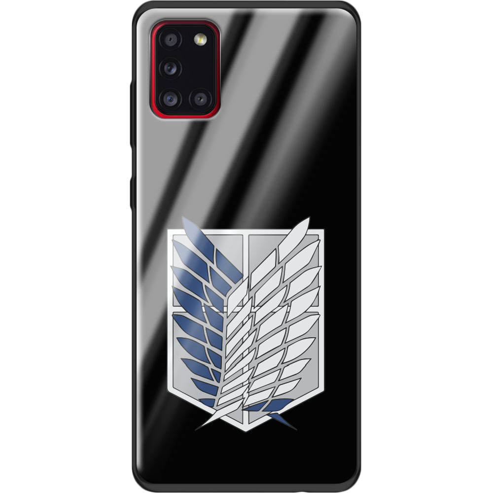 Чехол Boxface Samsung A315 Galaxy A31 Атака Титанов Крылья Свободы Черный силикон со стеклом (39470-bk88-40094)