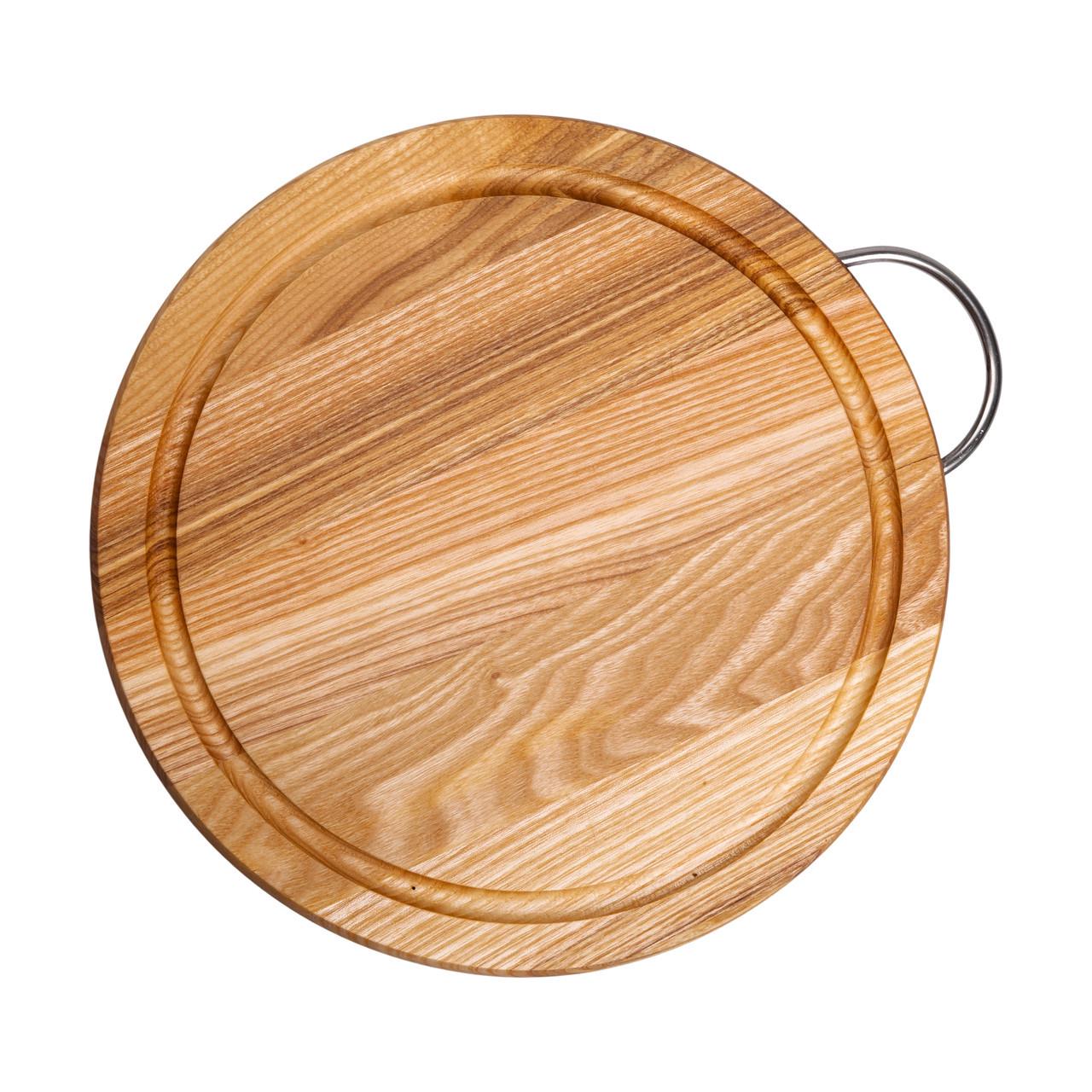 Доска разделочная деревянная круглая ясень 25 см