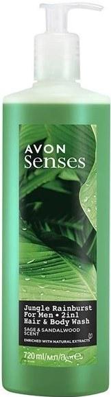 Гель для душа Avon Senses For Men Jungle Rainburst 720 мл 2в1 (12230)