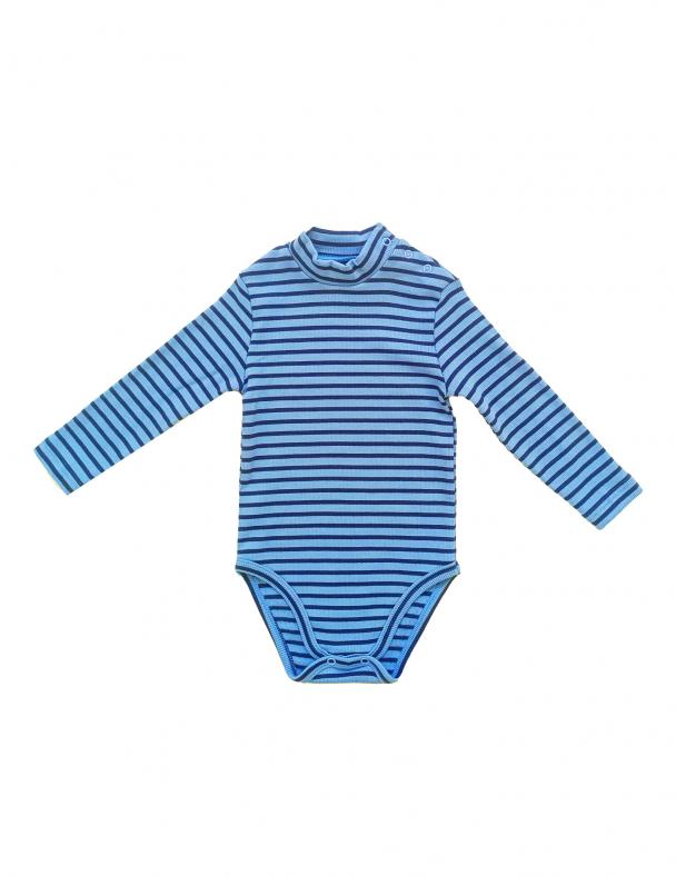 Боди-гольф для мальчика Smil Кашкорс с начесом Полоска 74 см Голубой (102775)