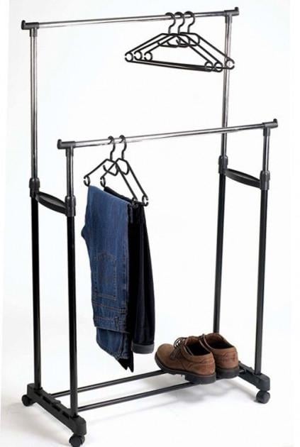 Вешалка телескопическая для одежды Double Pole Small WJF двойная - фото 2