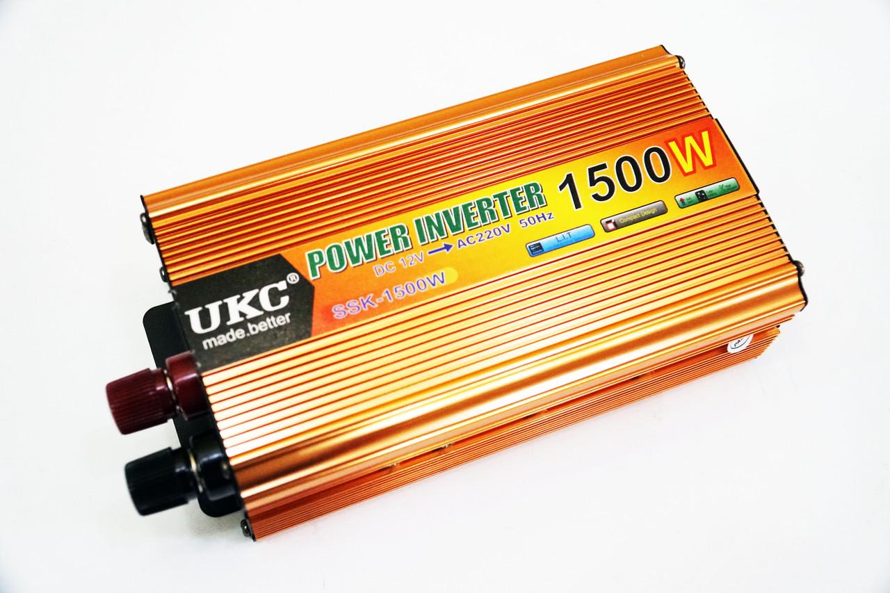 Инвертор UKC SSK 1500W AC/DC 12V-220V Gold
