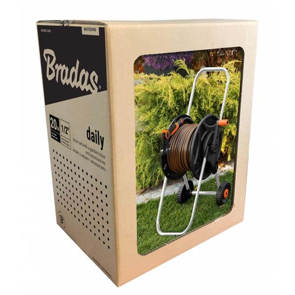 Комплект для полива тележка/шланг 1/2" 20 м/арматура Bradas BLACK LINE
