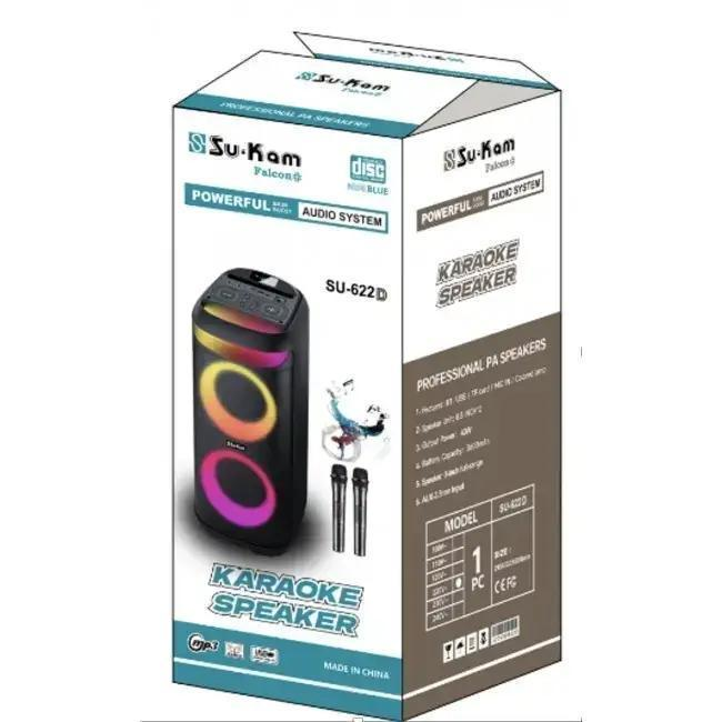 Портативна колонка акустична Bluetooth Su-Kam BT 622D/9487 Чорний (21993894) - фото 4