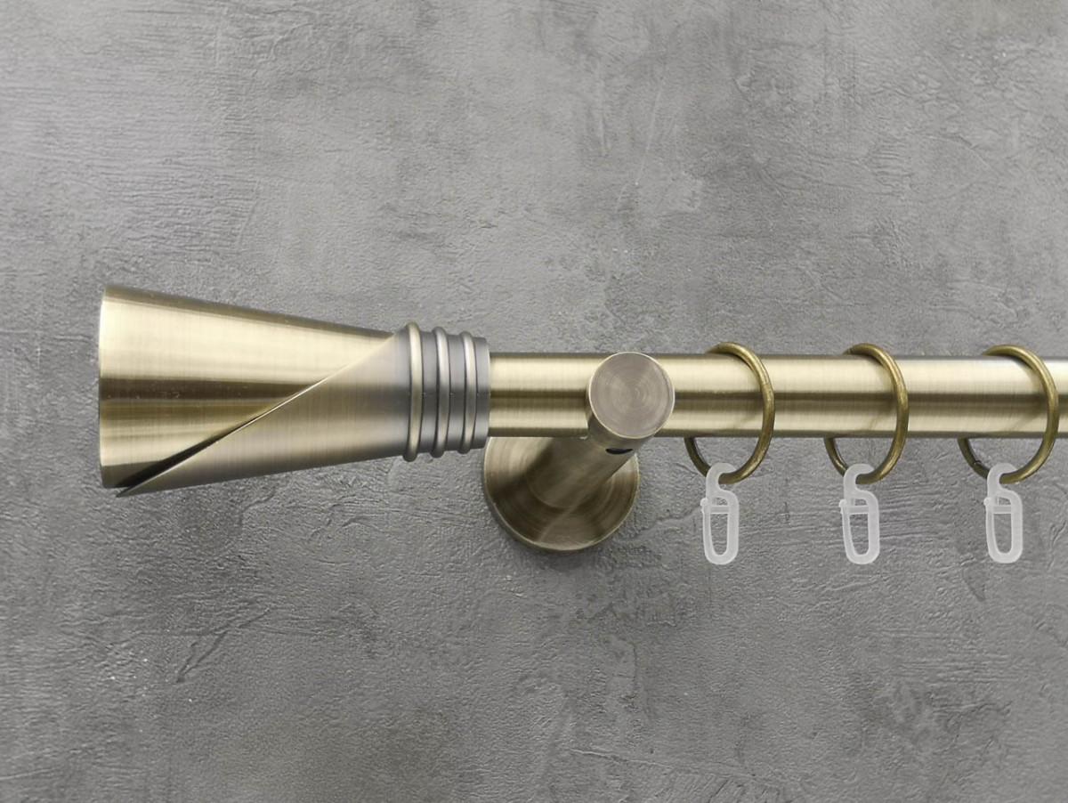 Карниз Quadrum Дункан гладкая штанга одинарный универсальный 25 мм 160 см Антик (262040566)