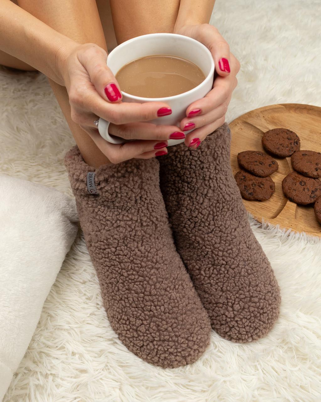 Тапочки-сапожки домашние тедди Коричневый