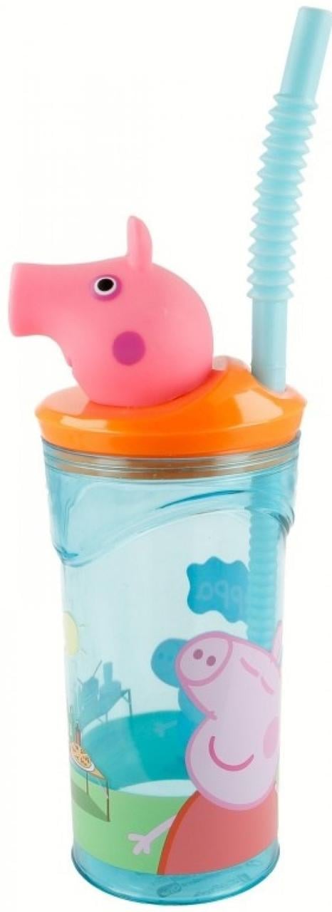 Склянка для дітей з трубочкою STOR Peppa Pig 23х7 5х7,5 см 360 мл Помаранчевий/Блакитний (2250719172) Склянка для дітей з трубочкою STOR Peppa Pig 23х7 5х7,5 см 360 мл Помаранчевий/Блакитний (2250719172)