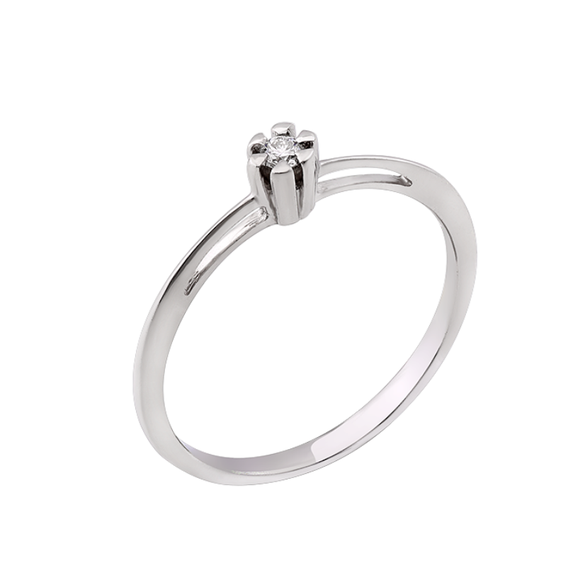 Кольцо серебряное мини Бутончик с маленьким фианитом посередине р. 18