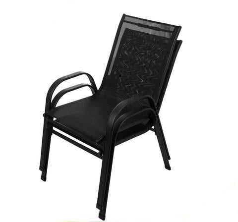 Комплект садовых стульев для террасы балкона и сада 2 шт. Черный
