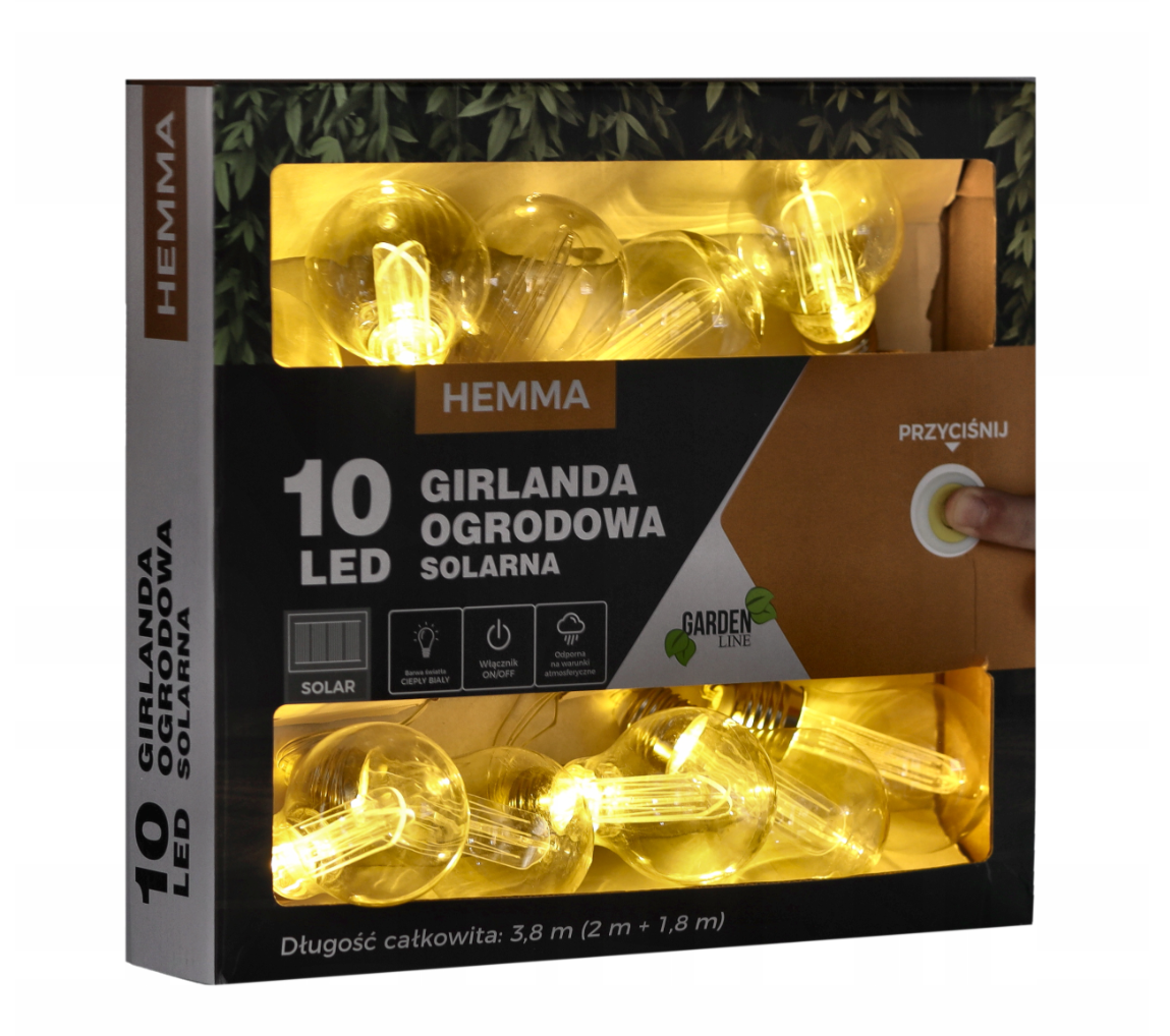 Гирлянда солнечная для сада GardenLine SOL3606 10 LED теплый белый 3,8 м (1210) - фото 9 Гирлянда солнечная для сада GardenLine SOL3606 10 LED теплый белый 3,8 м (1210) - фото 9