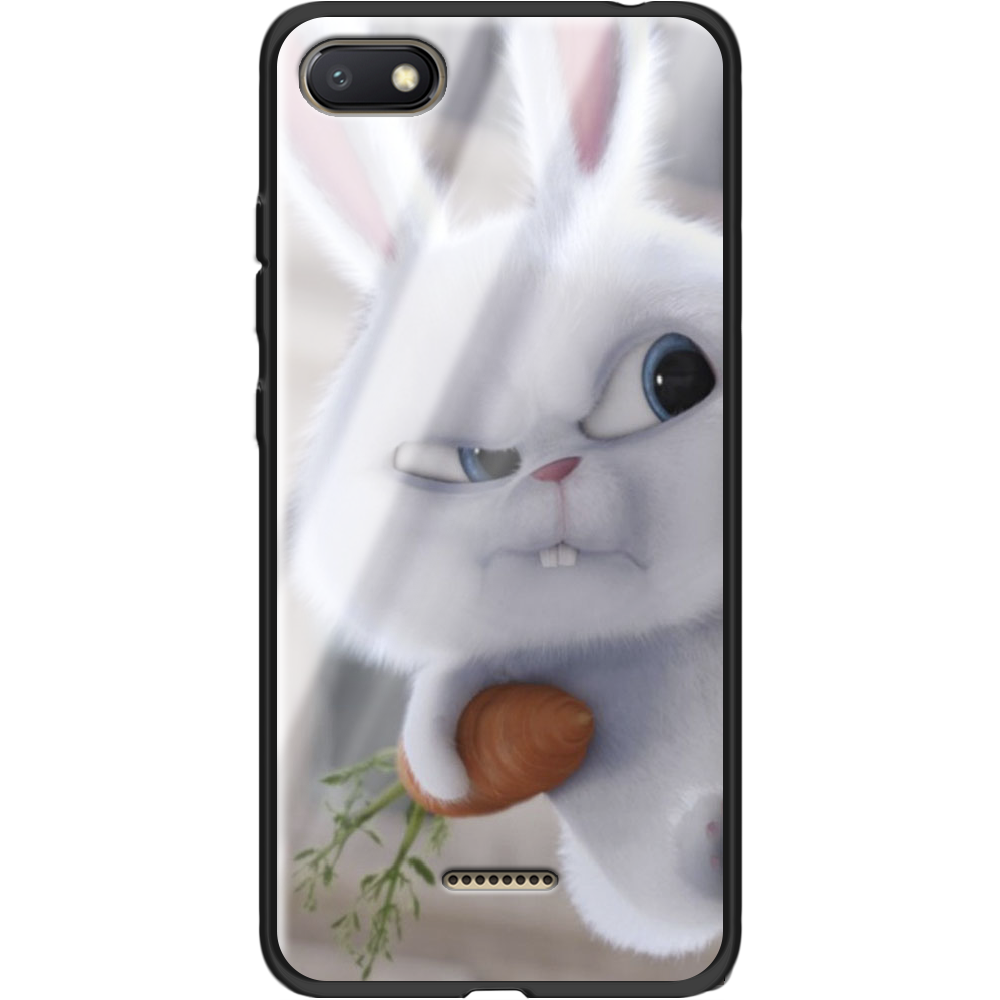 Чехол Boxface Xiaomi Redmi 6A Rabbit Snowball Черный силикон со стеклом (34811-up1116-37745)