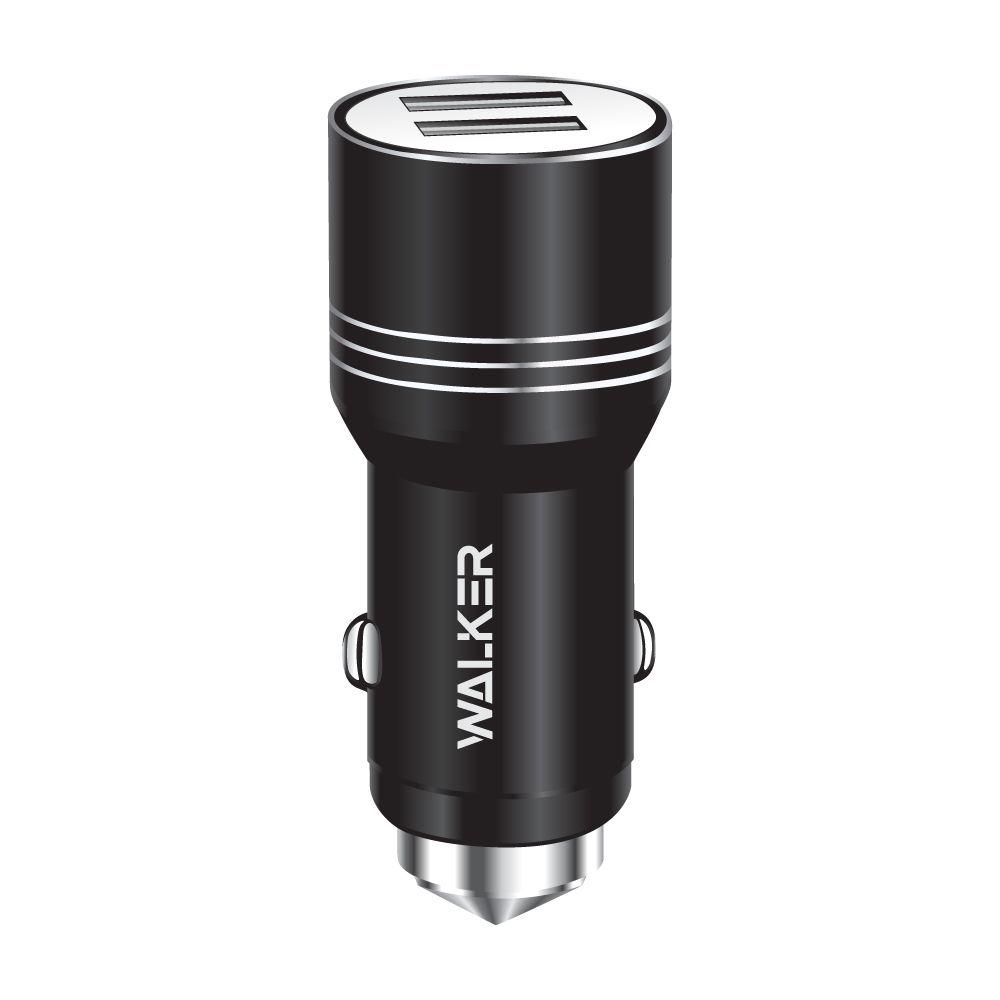 Зарядное устройство автомобильное Walker WCR-21 2USB 1,0А/2,4A Black