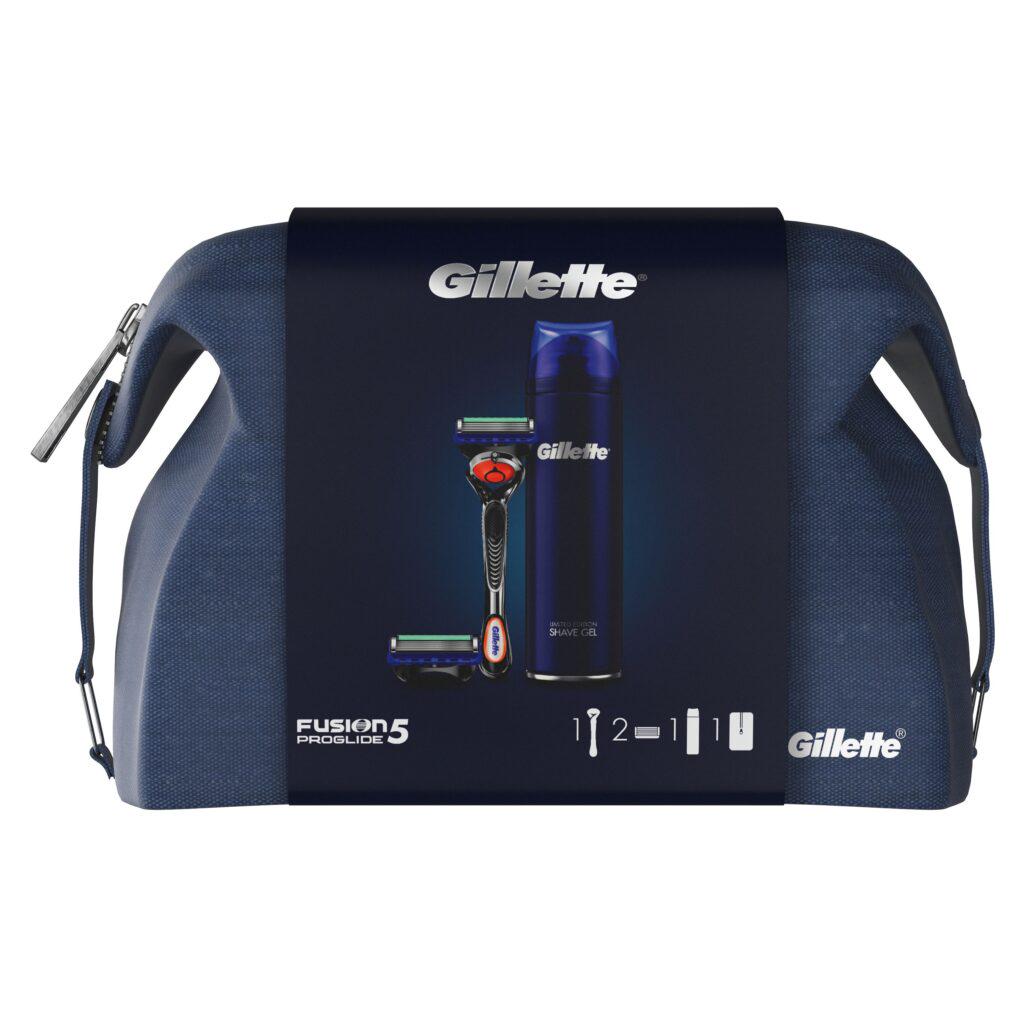 Набір для гоління Gillette Fusion Proglide косметичка/станок/касета/гель для гоління (8001090571465)