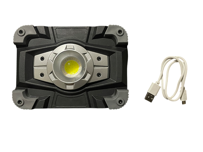 Прожектор-фонарь промышленный LED 10W COВ 1LED+RED/BLUE с USB Серый (5856)