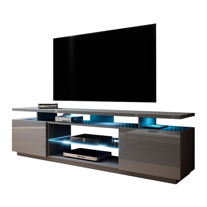 Тумба під ТВ Сama Eva із ламінованої МДФ 560х400х1800 мм Графітовий глянець (44030)