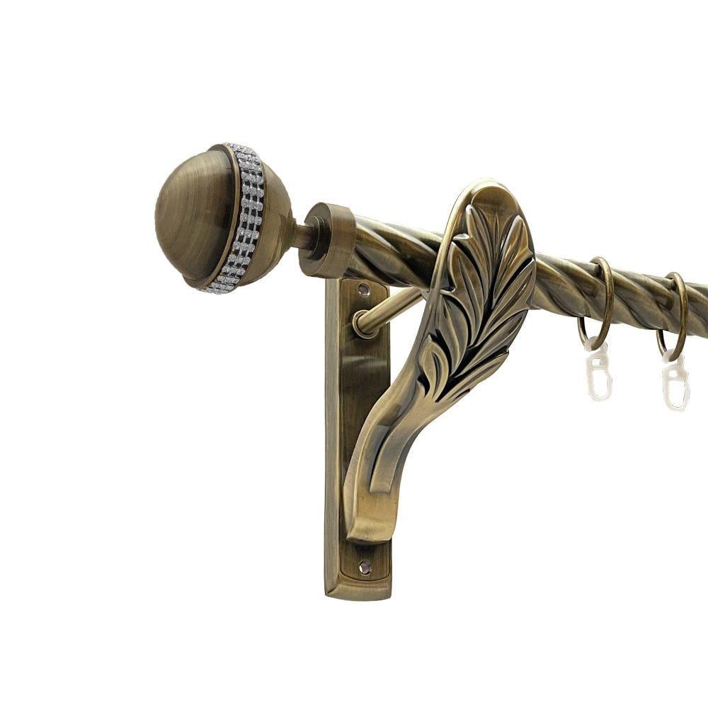 Карниз Orvit Авея металевий однорядний ретро скручена труба кільце металеве 25 мм 240 см Антик (00-00016715) - фото 1 Карниз Orvit Авея металевий однорядний ретро скручена труба кільце металеве 25 мм 240 см Антик (00-00016715) - фото 1