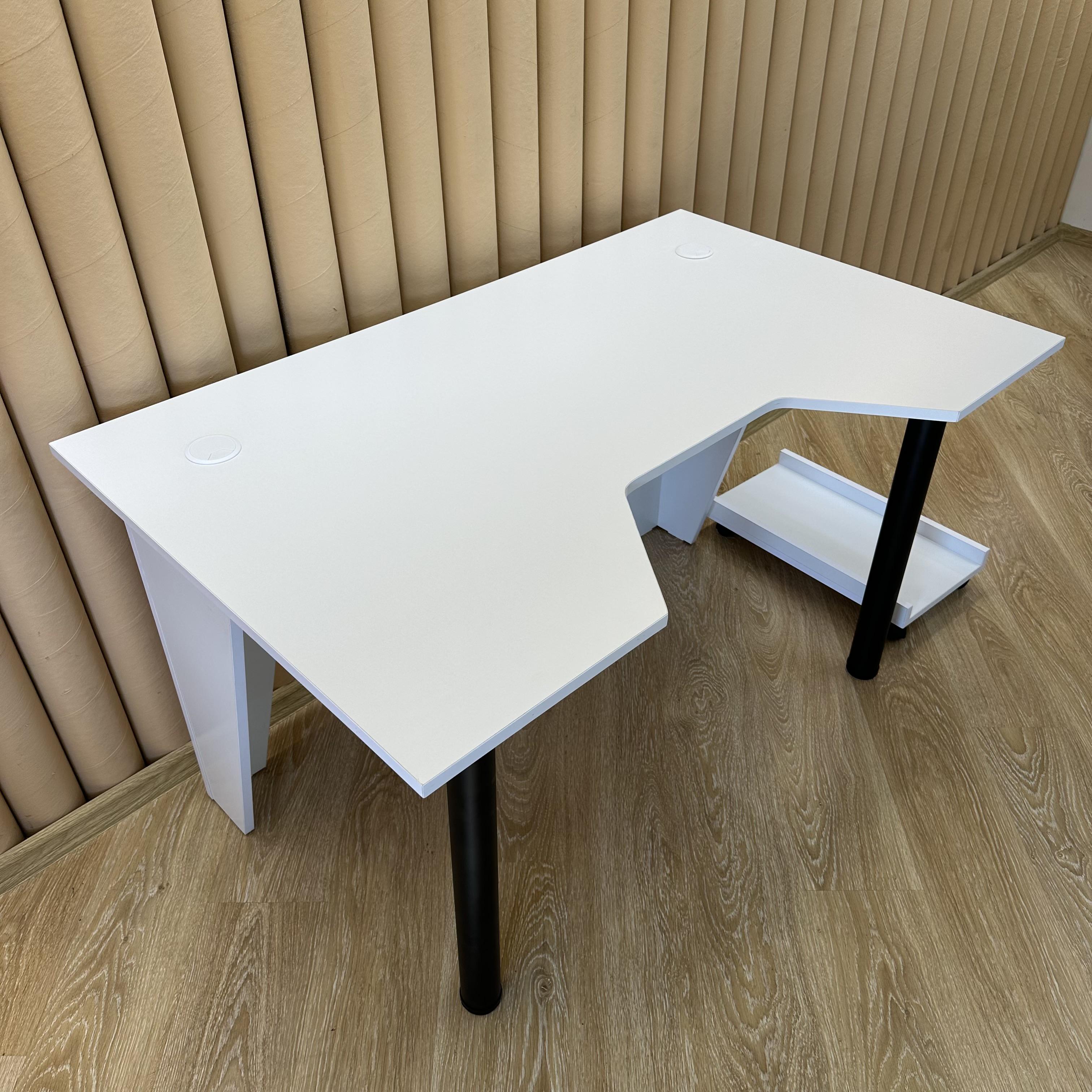 Стол компьютерный геймерский Drom Square с подставкой для ПК Белый - фото 6