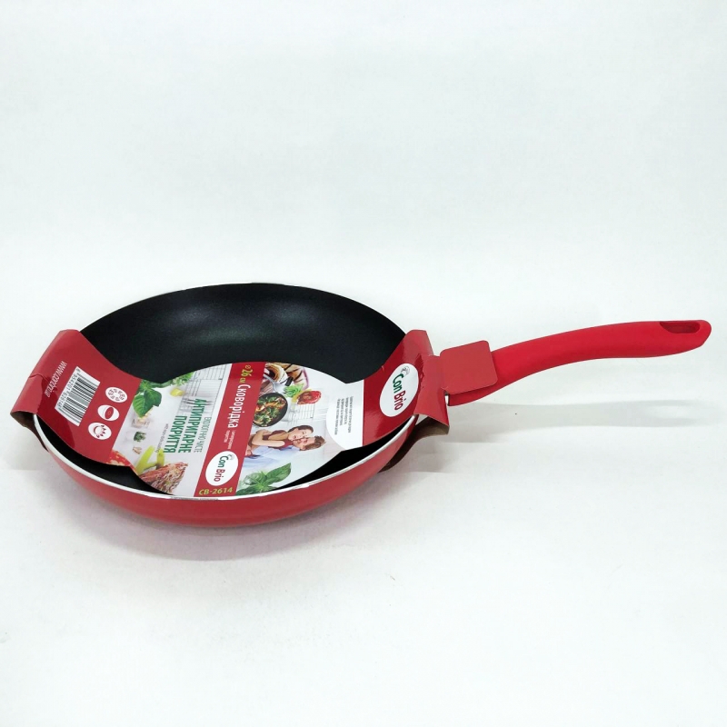 Сковорода Con Brio CB-2614 антипригарное покрытие XYLAN 26 см Red (tf5175) - фото 9