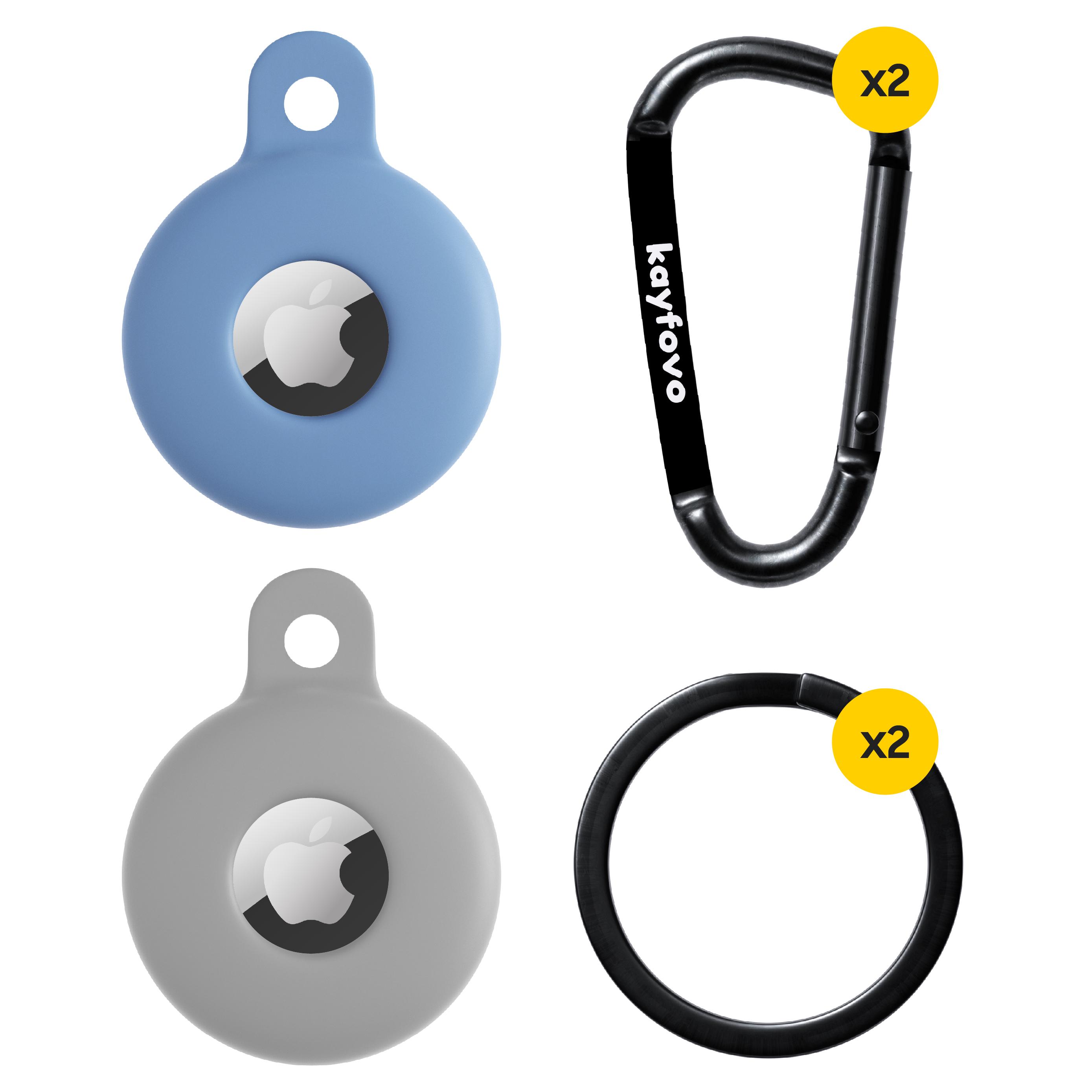 Чехол брелок Kayfovo PY2 для Apple AirTag с карабином 2 шт. Silicone Purple/Yellow (28651) - фото 8