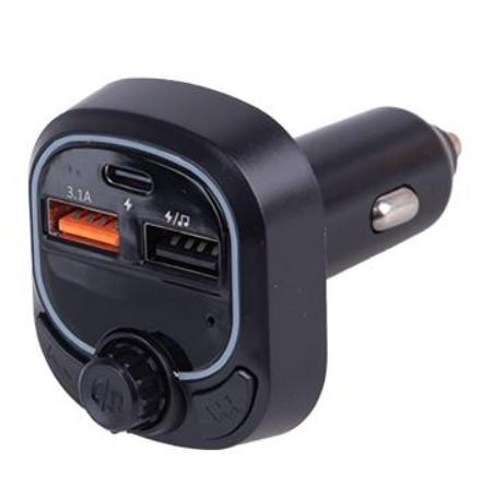 Модулятор FM 5в1 C28 12-24v 2USB 5V-3.1A Type C 5V-3.1A BT5.0 RGB-ambient light (C28)