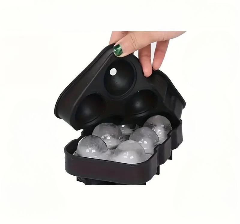 Форма для льда силиконовая Шары на 6 ячеек с лейкой 18х12х4,5 см Черный (D-0155) - фото 4 Форма для льда силиконовая Шары на 6 ячеек с лейкой 18х12х4,5 см Черный (D-0155) - фото 4