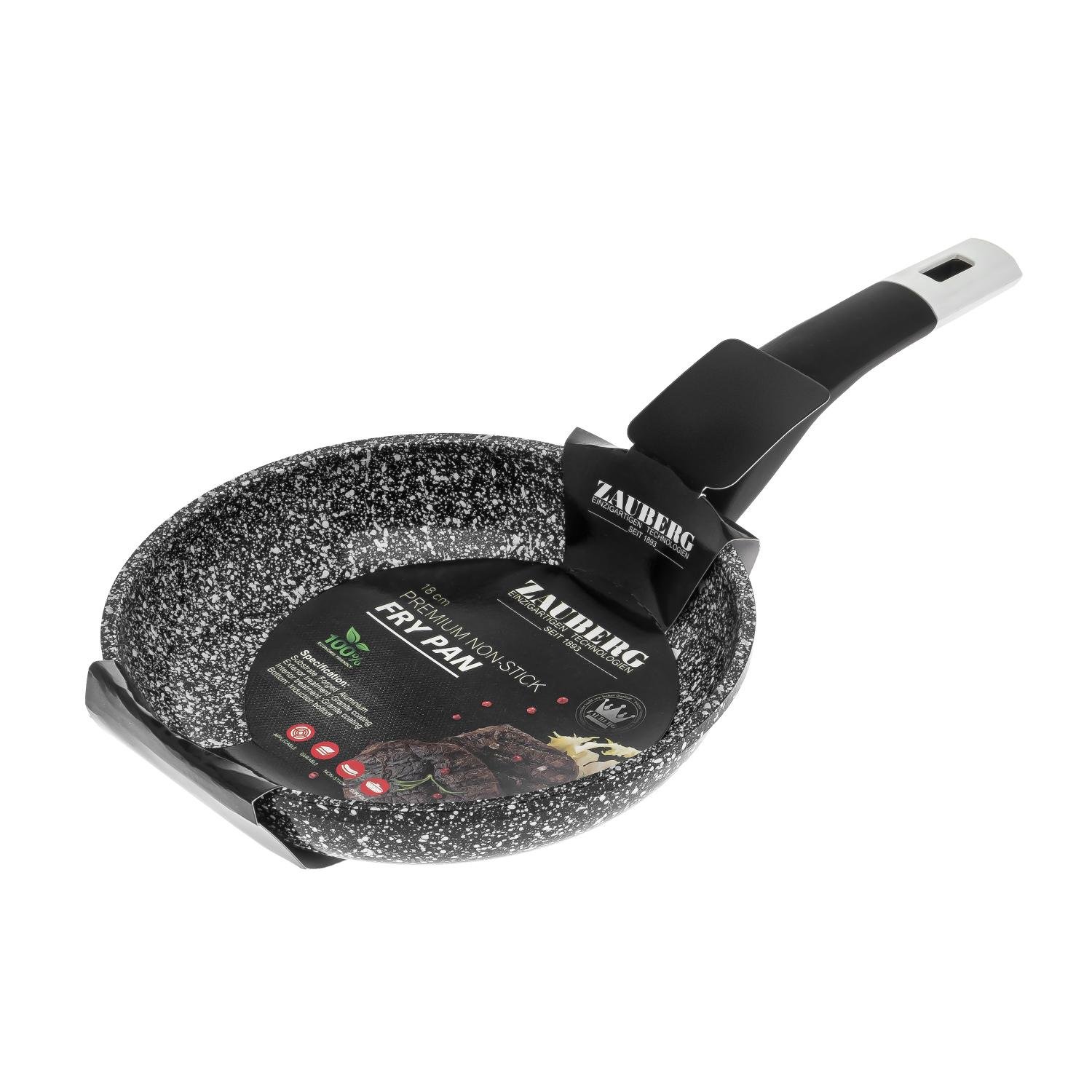 Сковорода алюмінієва ZAUBERG із покриттям під мармур без кришки Ø 18 см (86976)