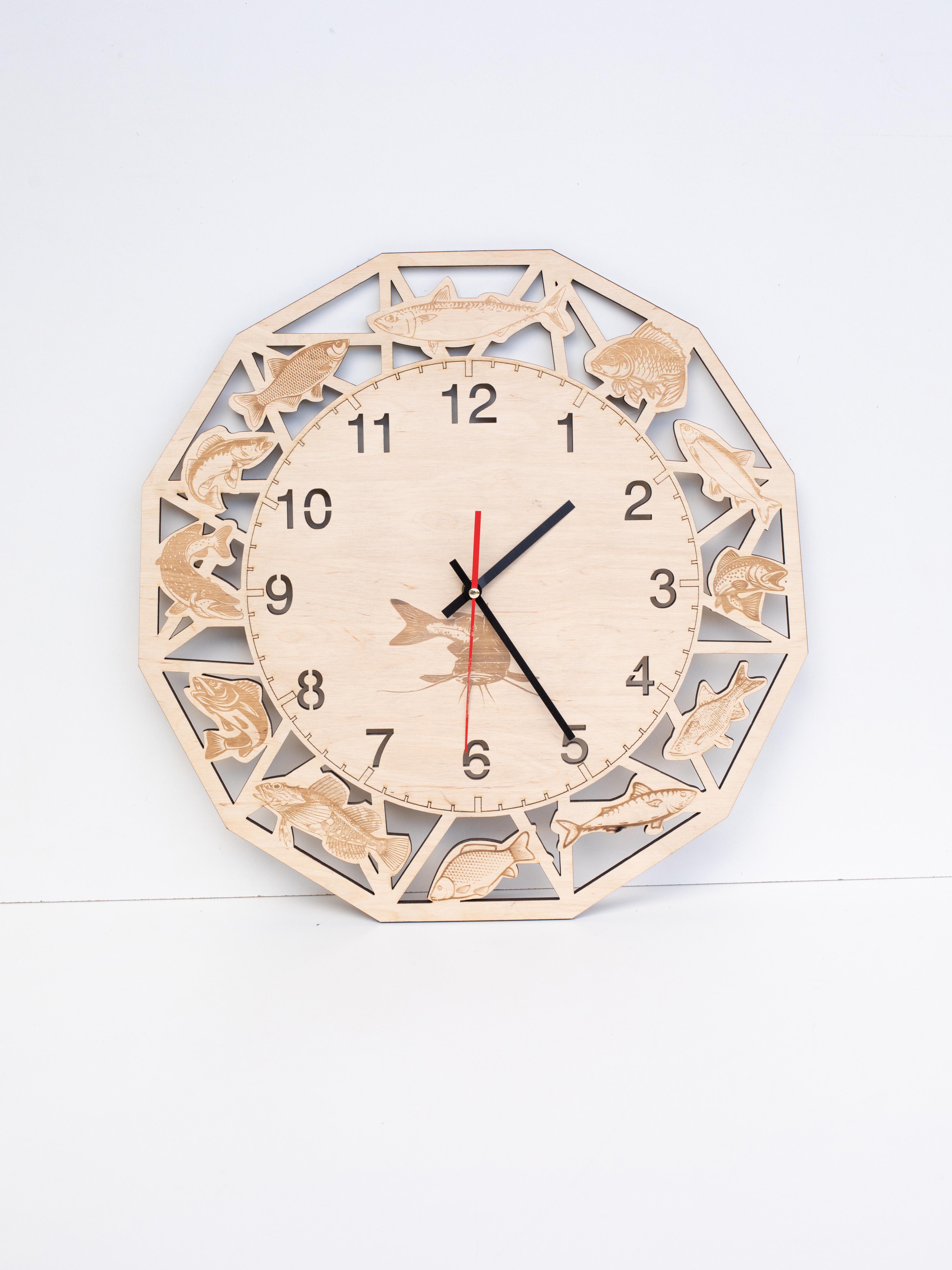 Часы настенные LASERBOX Мечта рыбака 500 мм (ЧН-19)