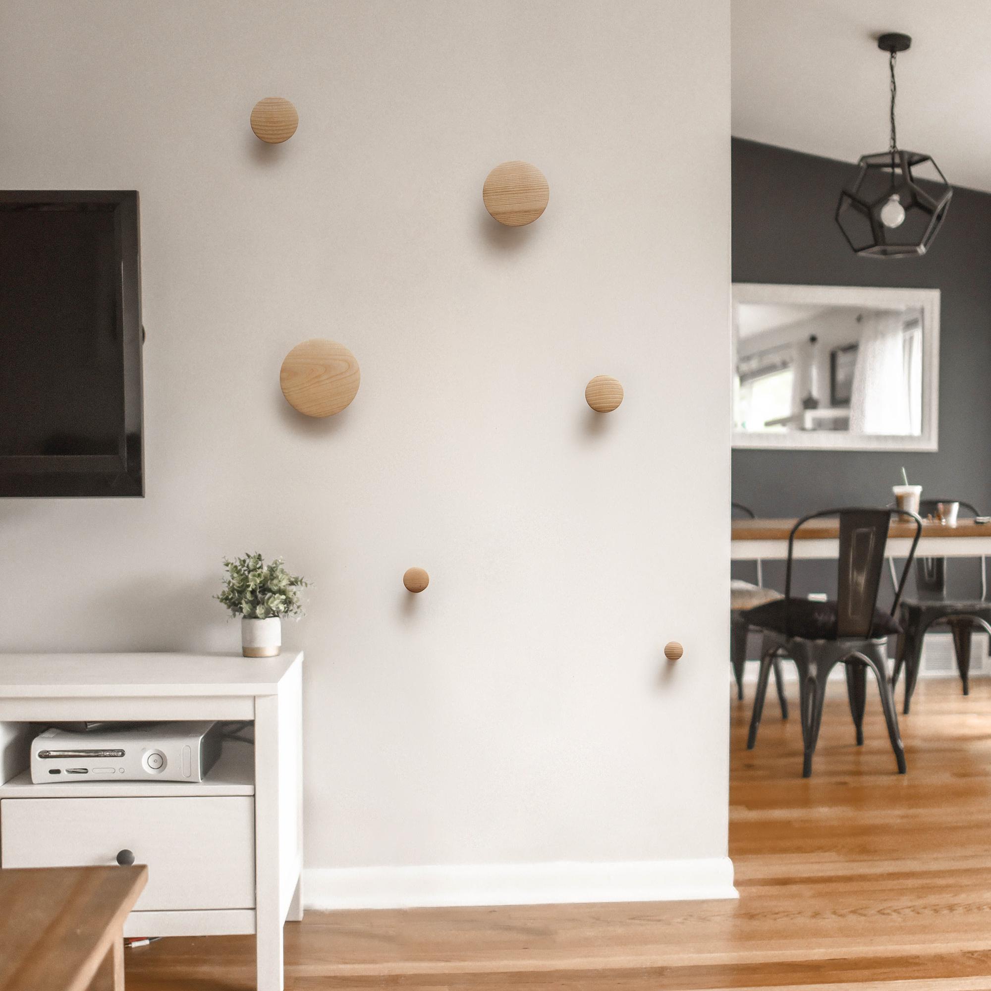 Набор деревянных мебельных крючков для одежды ø 35-150 мм 6 шт. Ясень (50026) - фото 10