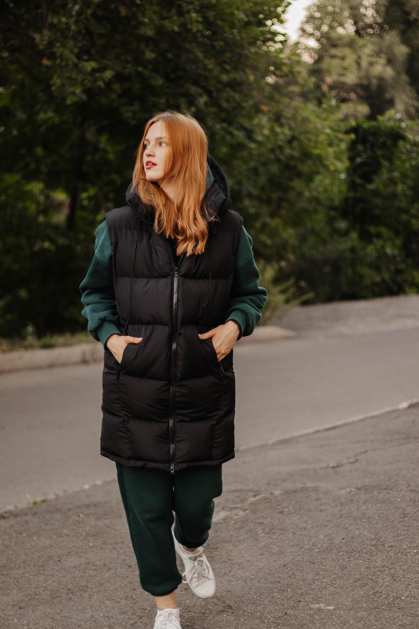 Жилет женский Рим удлиненный Черный - фото 2