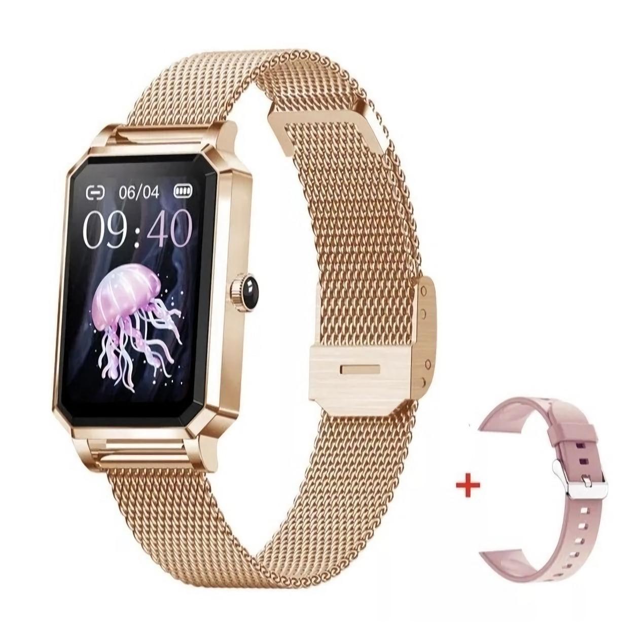 Смарт-часы Bakeey NX2 тонометр/пульсоксиметр 2 ремешка Gold (6aadfa81) - фото 4 Смарт-часы Bakeey NX2 тонометр/пульсоксиметр 2 ремешка Gold (6aadfa81) - фото 4