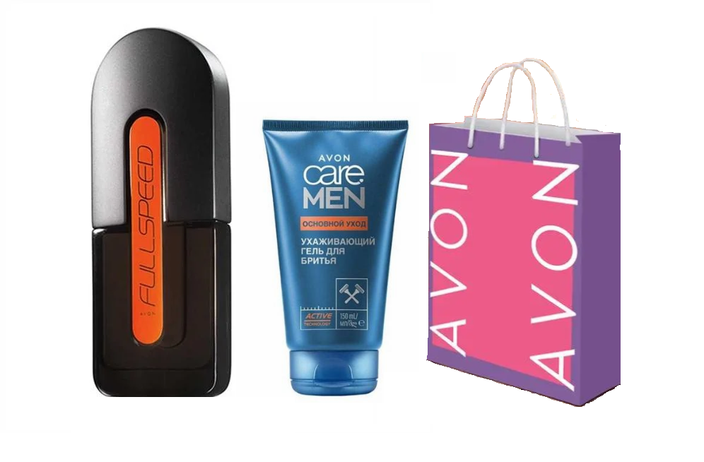 Набор мужской Avon Full Speed туалетная вода 75 мл/гель для бритья 150 мл/подарочный пакет (AV53715)