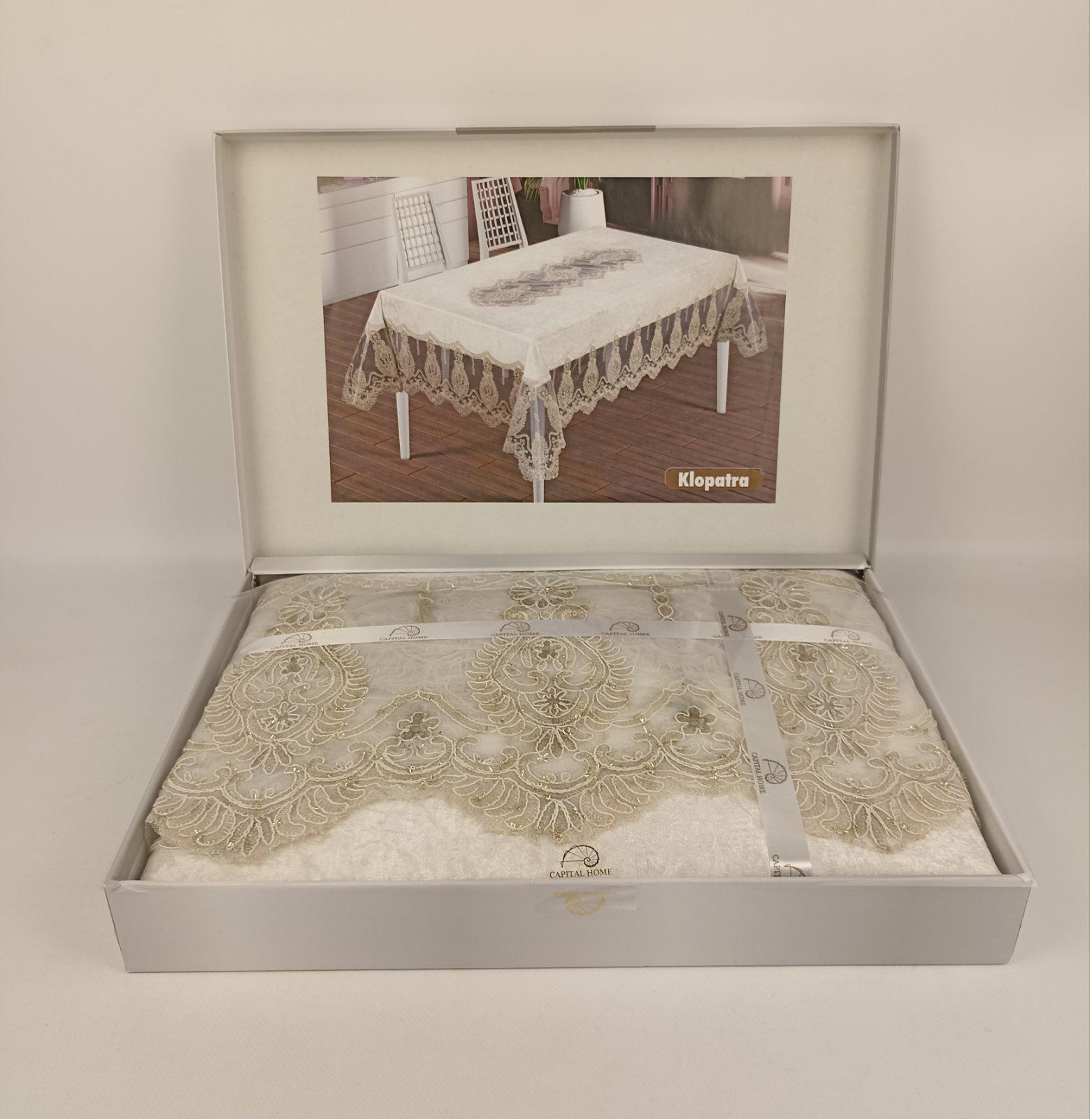 Скатерть велюровая Maison Royale Klopatra 160x260 см Cream (CN37437)