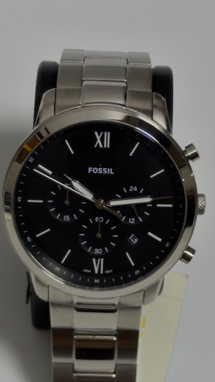 Годинник чоловічий Fossil Neutra FS5384 стальний ремінець Сріблястий/Чорний (FS538437)