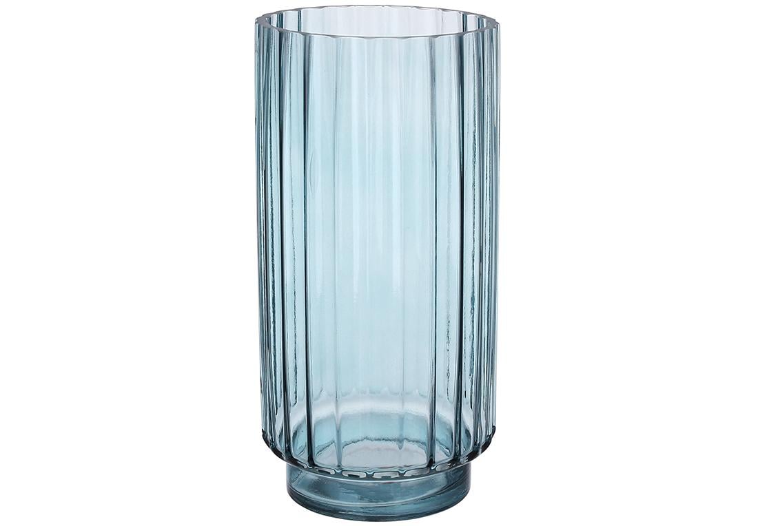Ваза стеклянная BonaDi Манхэттен 25 см Серо-голубой (591-351)