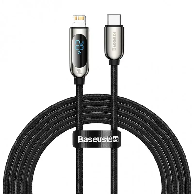 Кабель BASEUS Display Fast Charging Cable Type-C to Lightning CATLSK-A01 20W 2 м Black