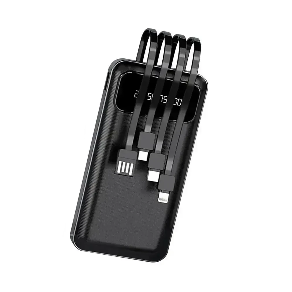 Повербанк King Power KP-37 30000 mAh 4в1 QC3.0 со встроенными кабелями и быстрой зарядкой 22,5W (37668090)