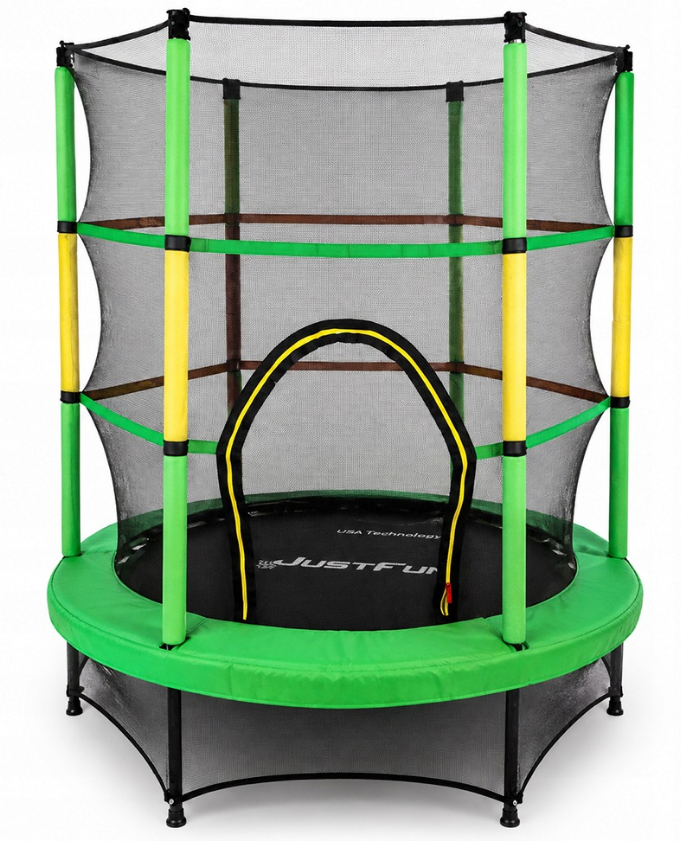 Батут Just Fun с сеткой 140 см Green/Yellow (6909708)
