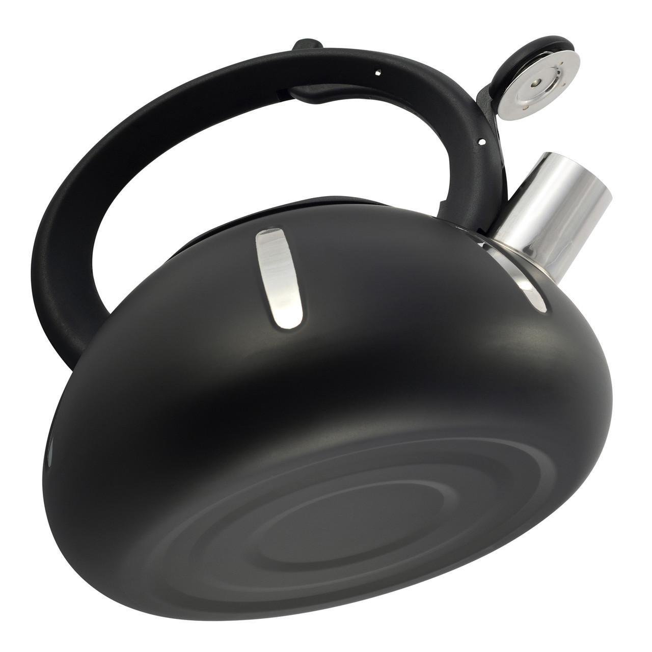 Чайник со свистком и нейлоновой ручкой Ofenbach Vizo из нержавеющей стали для индукции и газа 2 л Черный (100303) - фото 7 Чайник со свистком и нейлоновой ручкой Ofenbach Vizo из нержавеющей стали для индукции и газа 2 л Черный (100303) - фото 7