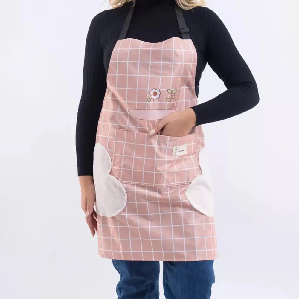 Фартук кухонный с карманом водонепроницаемый 68x68 см Розовый (03-рож-R89979)