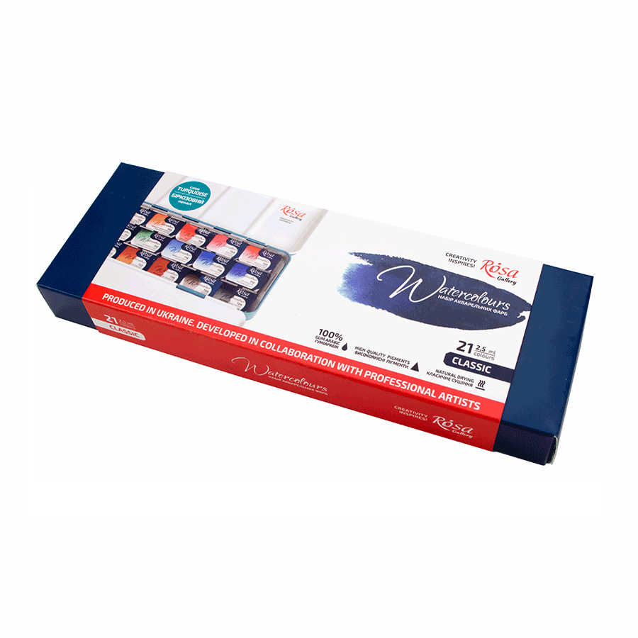 Акварельные краски ROSA Gallery CLASSIC 21х2,5 мл (4823098525714 3403321)