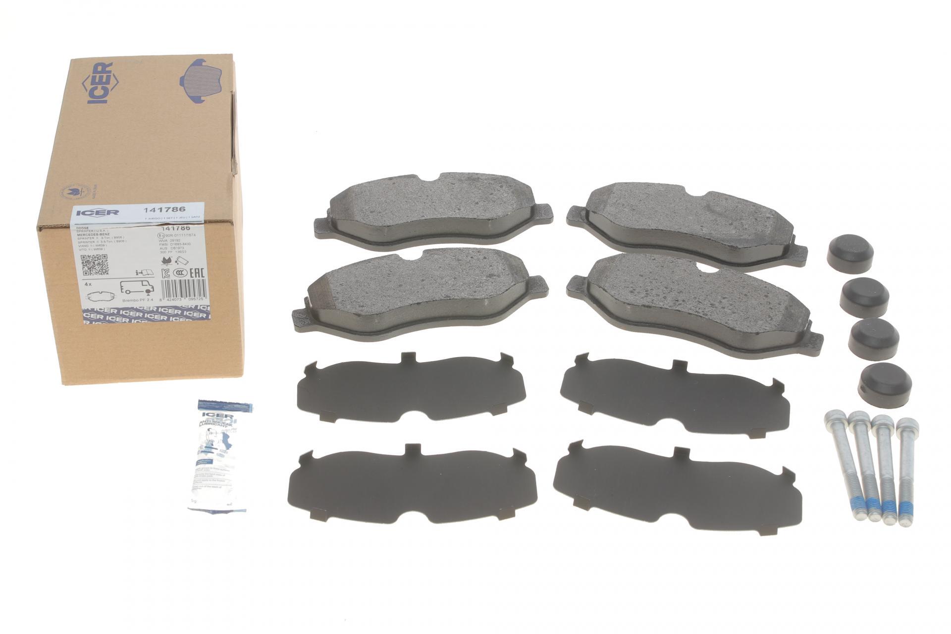 Колодки тормозные передние ICER для MB Sprinter 906,907,910/VW Crafter 06-/MB Vito W639 03-/W447 (14- (141786) Колодки тормозные передние ICER для MB Sprinter 906,907,910/VW Crafter 06-/MB Vito W639 03-/W447 (14- (141786)