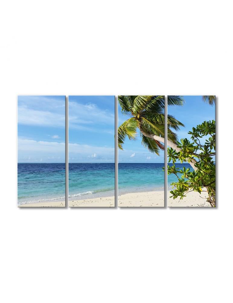Картина модульная Пальмы океан 4 модуля 90x135 см (111512More006)