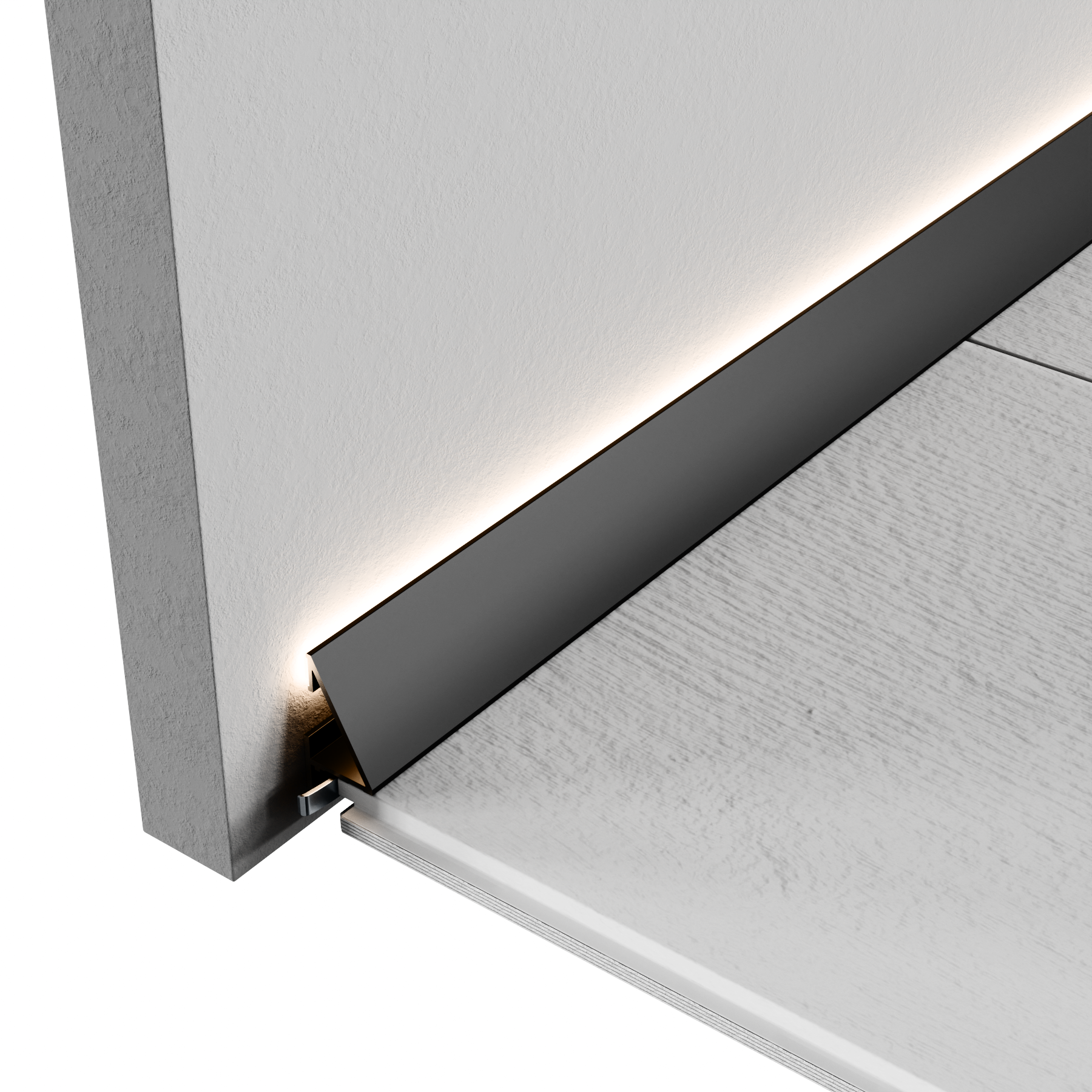 Микроплинтус алюминиевый Thinline SVM-302B 25x2600 мм Черный (25469538) - фото 4